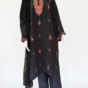 Black Kashmiri Aari Embroidered Suit
