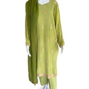 Light Olive Green Kashmiri Tilla Suit