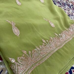 Light Olive Green Kashmiri Tilla Suit