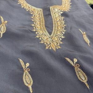 Slate Grey Kashmiri Tilla Suit