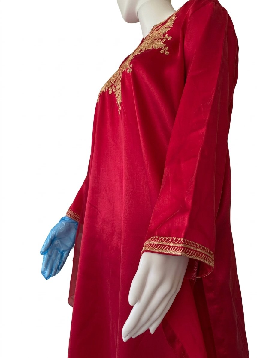 Unique Design Satin suit with hand tilla - Image 2