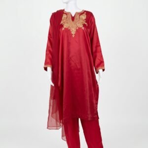 Unique Design Satin suit with hand tilla