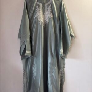 Unstitched pure silk Pheran with thread work